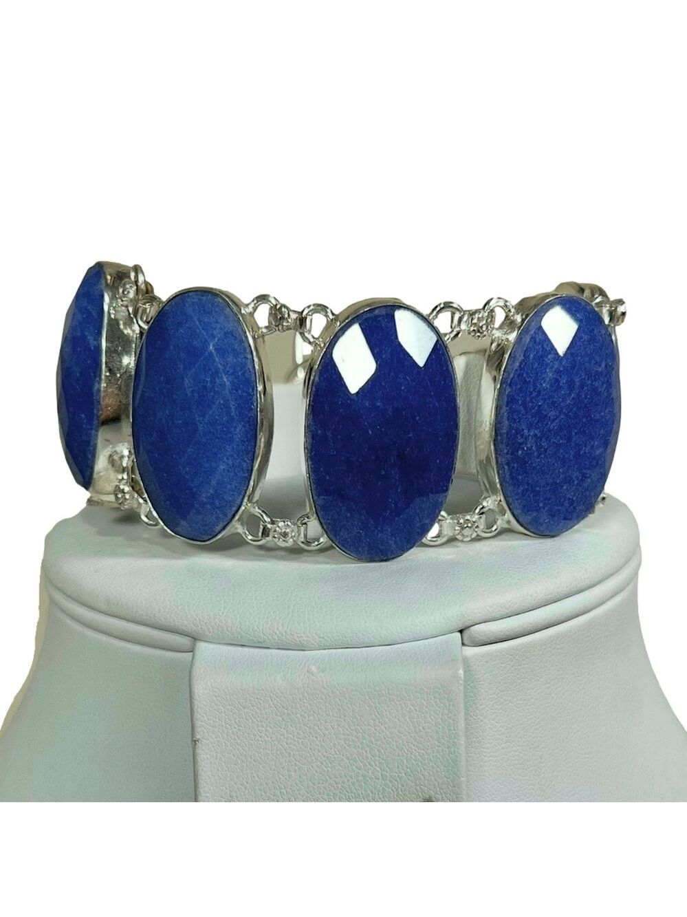 Sapphire Ovals 925 Large Gemstone Bracelet
